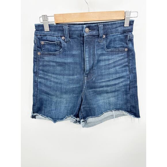 American Eagle Womens Curvy Super Hi-Rise Stretch Shortie Denim Shorts Size 2 - Picture 1 of 9